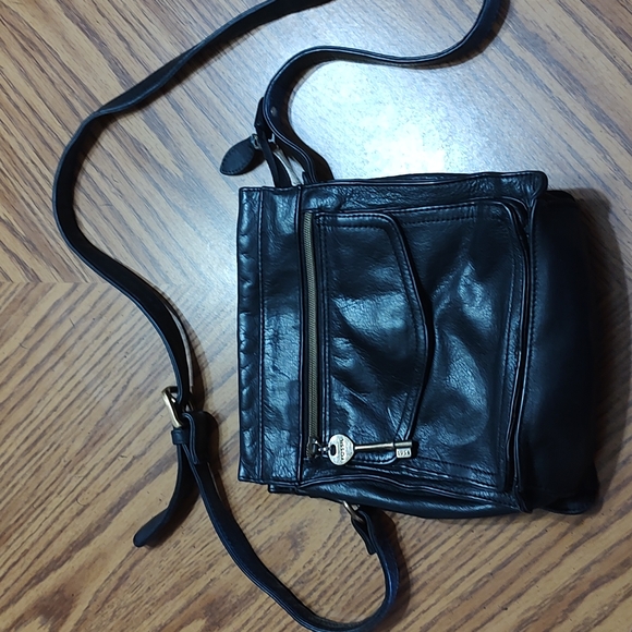 Fossil Handbags - Black Leather Fossil Cross Body Bag